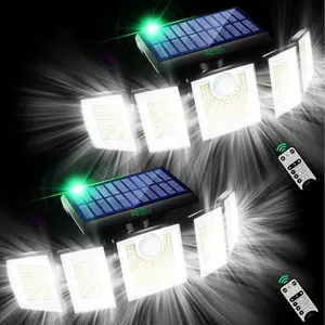 Solar Lights Outdoor Waterproof Motion Sensor Lights, 300 LEDs 2000 Lumens Super Bright 3 Brightness 3 Modes Solar Flood Security Light for Outside
