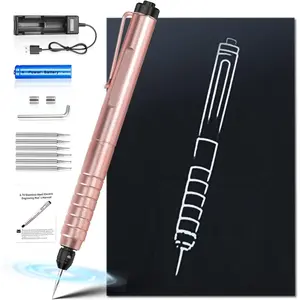 Engraving Pen, USB Rechargeable Cordless Rotary Tools, Professional Mini Carving Machines Portable DIY Engraver Machine for Metal to Wooden, Glass, -Rose