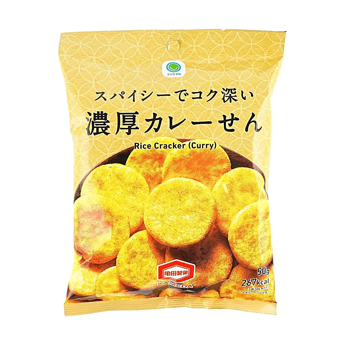 FamilyMart Rich Curry Flavored Rice Crackers 50g - Authentic Japanese Snack