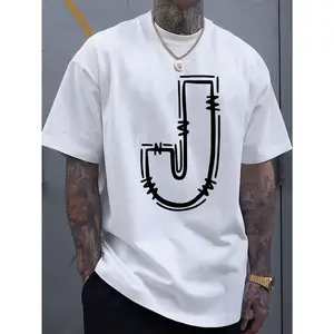 Breathable Cotton Men's Casual T-Shirt - Comfort Fit with Stylish J-Letter Print for Spring & Summer funny yell yard clothing Retro Deftones Tour