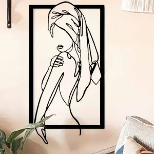 Women Line Art Wall Decor, Minimalist Metal Wall Decoration, Modern Home Decor, Home Bathroom Accessories, Hanging Wall Art, Perfect Housewarming Gift for Women, Decorative Wall Art, Minimalist Design
