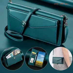 Crossbody Cards Solt Leather Wallet Flip Case For Google Pixel 9 Pro 8 8A 7A 7 6 6A Shoulder Strap Kickstand Book Pocket Cover