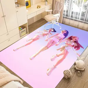 KPop Demon Hunters 38 cartoon print carpet, home decor rug, home living room, bedroom, office chair under carpet, holiday gift for family and friends, Christmas decoration carpet