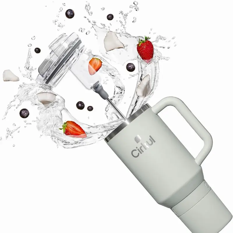 Cirkul 40oz. Fog Stainless Steel Tumbler with Handle, All-Day StrawSip, Double-Wall Insulated