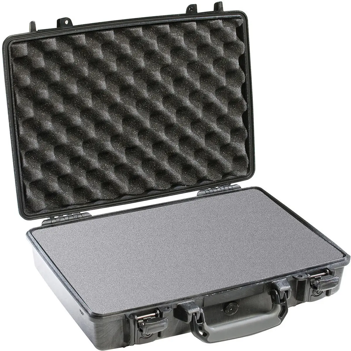 Pelican 1470 Attache-Style Small Computer Watertight Hard Shell Case with Foam Insert - Black, Computer Office Equipment Accessory for Device Protection, Laptop Cover