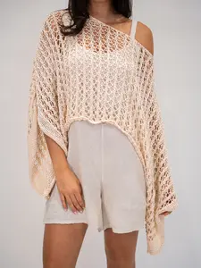 One Size XS-2XL Tunic Crochet Aliza  Sleeves Loose Fit Casual Style Summer Wear