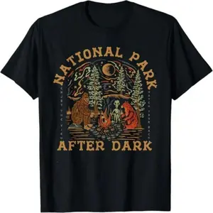 Humorous National Park Nightlife Cotton T-shirt for Men and Women