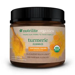 Nutrilite Organics Turmeric Gummies 120 Gummies - Tangerine Ginger Flavor Curcumin Supplement for Joint Wellness & Daily Balance - Plant-Based, Organic, Vegetarian-Friendly - Healthcare, Fitness