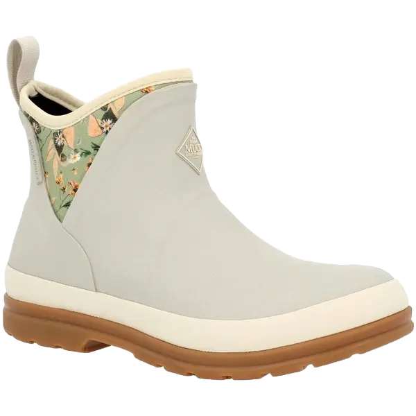 Muck Boot Ladies Floral Original Light Grey Ankle Deck Boot Floral OAW103