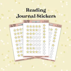 Star Rating Reading Journal Stickers - Star Rating Journal Stickers for Book Reviews & Booktok Journaling - 10 Stickers per Page - 4.5x6.5 Inches from The Peachy Polka Dot