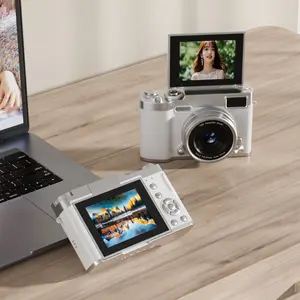 2.4 Inch Retro Flip Screen Selfie Camera, 48mp HD Digital Camera with Flash and Filters, Portable Dslr for Travel Dining Parties, High Definition Camera, Vlogging Camera