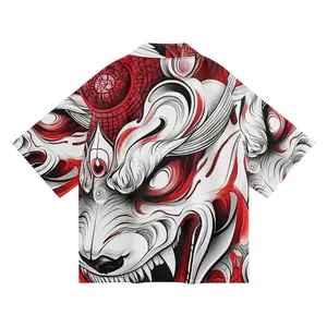 K26 Niepce Red Japanese Streetwear Lightweight Red Monster Kimono for Men