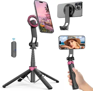 Tripod for , Portable Selfie Stick Phone Tripod with Remote, Four- Support Cellphone Stand for  Magsafe, Fits Selfie Video Recording Gym Travel Essentials Accessories