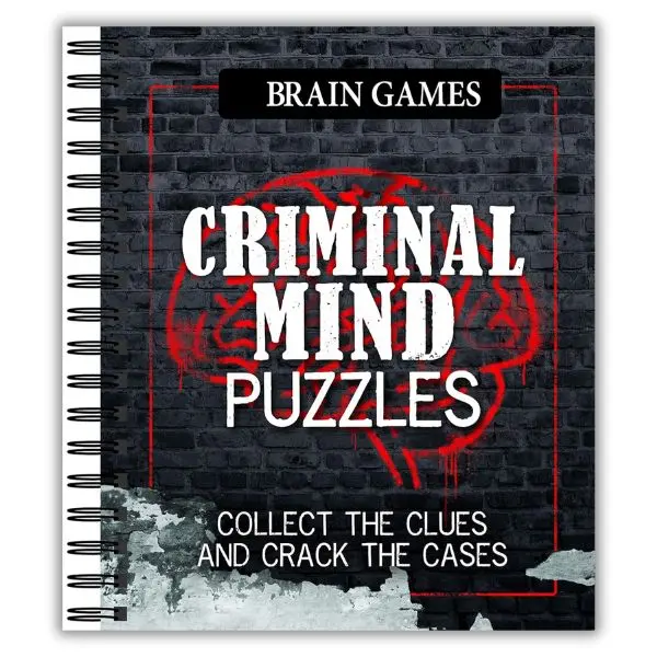 Halloween Brain Games - Criminal Mind Puzzles: Crime-Themed Brain Teasers | Visual, Verbal, Memory & Logic Puzzles | Spiral Bound Activity Book for Adults & Teens