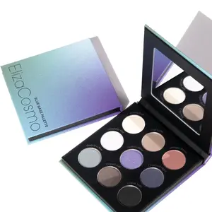 ElizaCosmo Cool Tone Eyeshadow Palette, 9 Silky Creamy Blendable Matte & Shimmer Shades, Long-Lasting Pigmented Colors for Flawless Radiant Smokey Eye Makeup