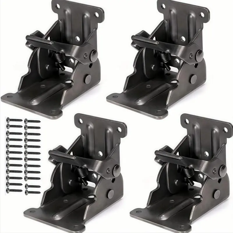 4/8 Pack Table Leg Folding Brackets for Extension Support, Locking Hinges for Home Table Legs, Bed Leg and Workbench Use Hardware Parts