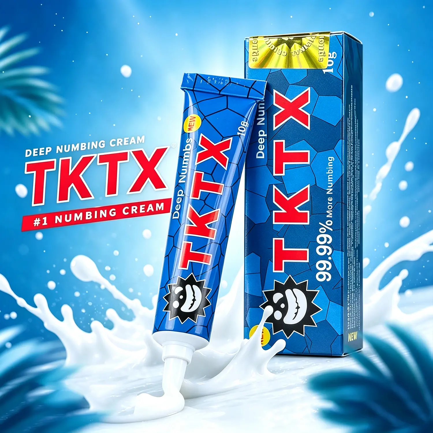 TKTX Deep Numbing Cream - Professional Topical Anesthetic Pain Relief for Tattoos & Piercings, Extra Strength Lidocaine Formula, Single Item Tattoo Aftercare Balm, Numbing Cream Tattoo