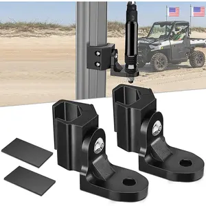 UTV Whip Light Mount 2PCS Flag Antenna Mounting Brackets Adjustable for Pro-fit Cage Compatible with Polaris Ranger General Can am Defender Commander Maverick Trail/Sport