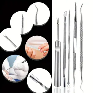 5-Piece Professional Stainless Steel Dual-Head Nail Kit, Powerful Nail Care Tool, Portable Storage Box, Unisex Manicure Set, DIY Nail Care Kit