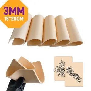 3/5pcs Tattoo Practice Skin Sheets, 3mm Thickness Dual-Sided Silicone Micro Blade, 8x6 Inch, Suitable for Beginners & Professionals