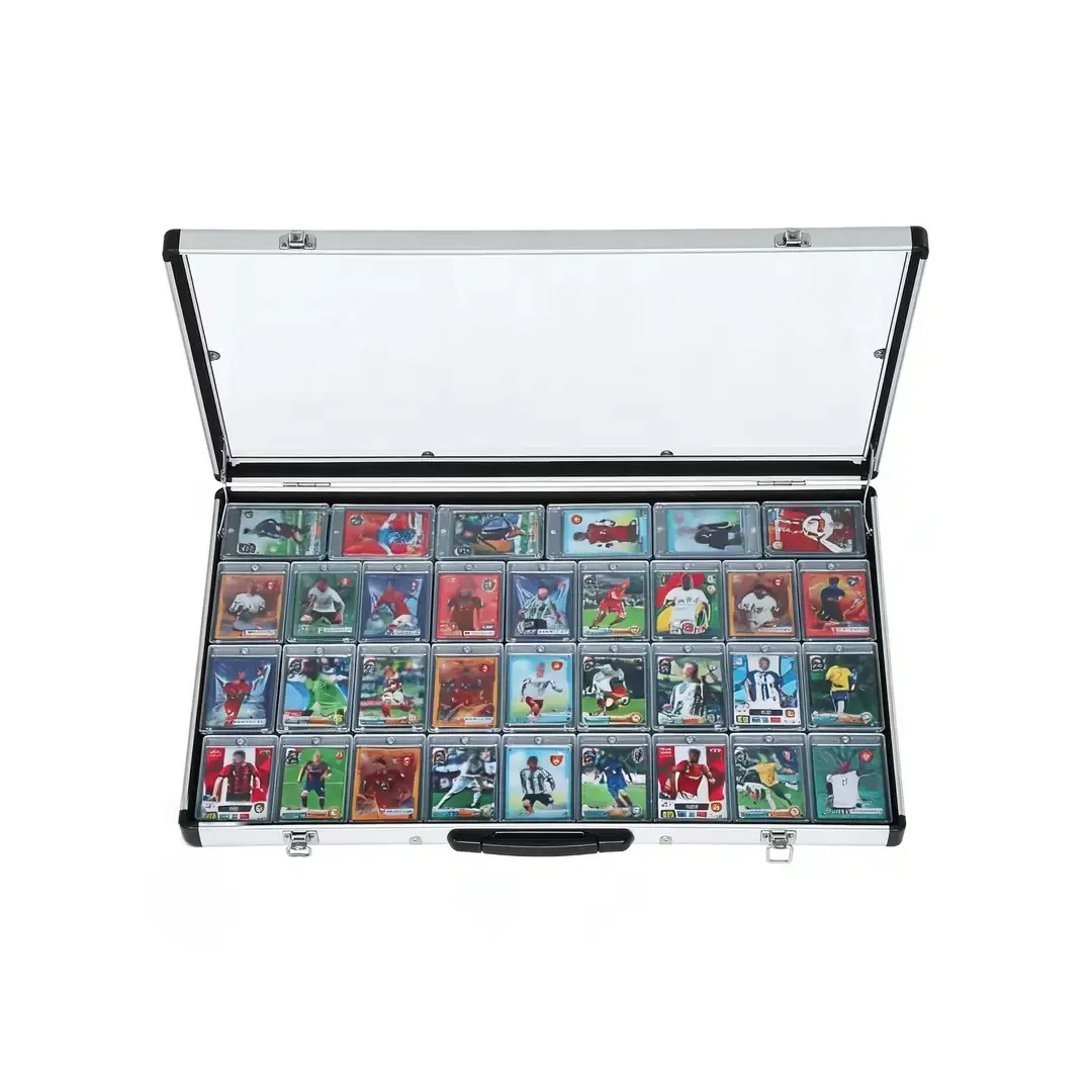 CRDC  Portable Aluminum Card Display Case - 16" x 27" Lightweight Trade Show Case for Jewelry, Pins, Photos, Trading Cards, Collectibles - Silve, Card Sleeves And Top Loaders, Sports Card Sleeves