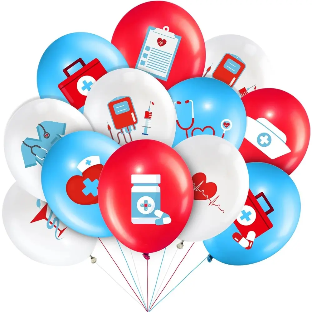 Medical Party Decor | 50Pcs Nurse Graduation Balloons (12Inch) for CNA Week, Doctor Retirement, Hospital Birthday. BSN RN LPN Gift Supplies. Premium Quality.