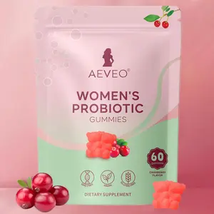 Women's Probiotic Gummies 60 Count- Cranberry Flavor, 5 Billion CFUs PER SERVING, pH Balance, Yeast & Flora Support, Vitamin C for Immune Health