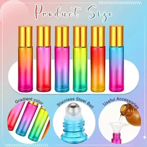 Woman’s Gradient Color 10 ml & 1oz & 2oz Roll On Bottles with Stainless Steel Ball