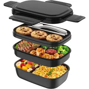 Bento Box Adult, Lunch Box Containers for Men Women with 8 Compartments, Lunch Containers with Utensils, 51 OZ/1900ML, Microwave & Dishwasher Safe