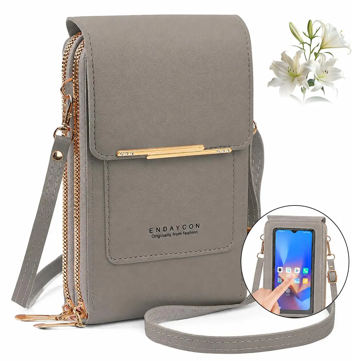 Touch Screen Crossbody Phone Bag for Women – Hands-Free Wallet Purse with Detachable Coin Pouch, Fits iPhone & Android, Perfect for Travel, Shopping, Concerts | Summer 2026 Trendy Gift
