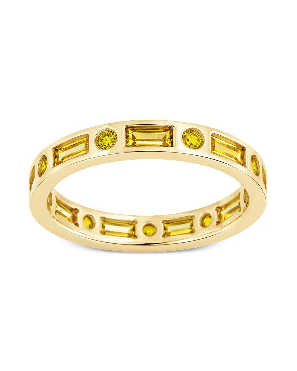 Sterling Silver Canary CZ Ethel Ring