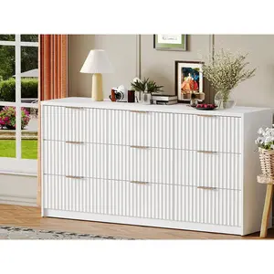 Garvee Bedroom Dresser Chest, Modern Wood Storage Dresser for Closet and Bedroom, 9 Drawer