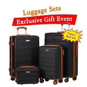 AAIVV 4PCS Luggage Sets, Expandable Suitcase with TSA Lock, Durable ABS Hardshell, Double Spinner Wheels, 13/20/26/28in, for Family Travel