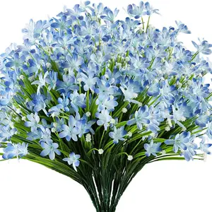 4pcs Artificial Daffodils Flowers Fake Artificial Greenery UV Resistant No Fade Faux Plastic Plants for Wedding Bridle Bouquet Outdoor Home Garden Kitchen Office Table Vase