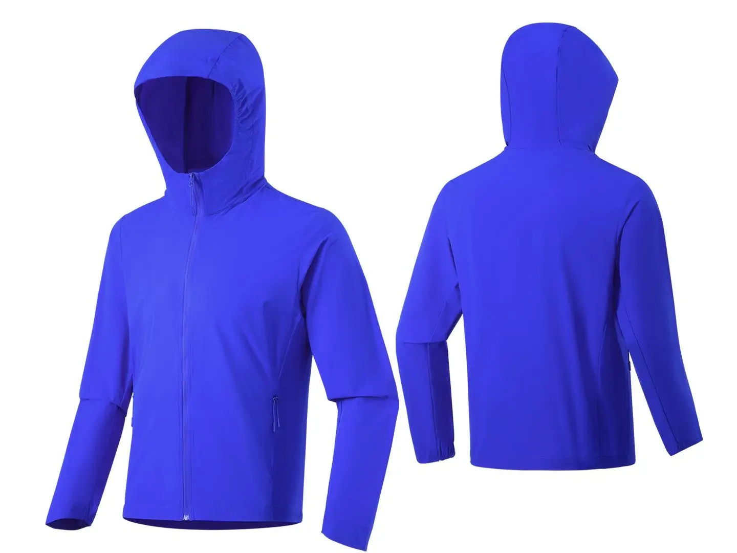 Lightweight softshell jacket, windproof and waterproof hoodie jacket for cycling, mountaineering, running, sports, and outdoor activities Solid Zip-Up Pocket