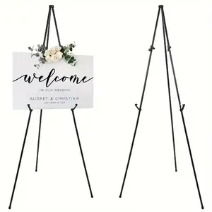 Metal Tripod Sign Holder with Storage Bag, 63 Inch Stable Bracket, Portable Display Stand for Party Event and Daily Ornament