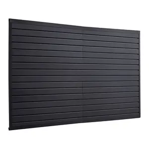 VEVOR Slat Wall Paneling,  8 x 4 ft, PVC Garage Slatwall with Modular Design, Black Slat Wall Easy-to-Install Adjustable Slatwall Panel with Coupling Structure & DIY Cutting, Fits for Storage & Display