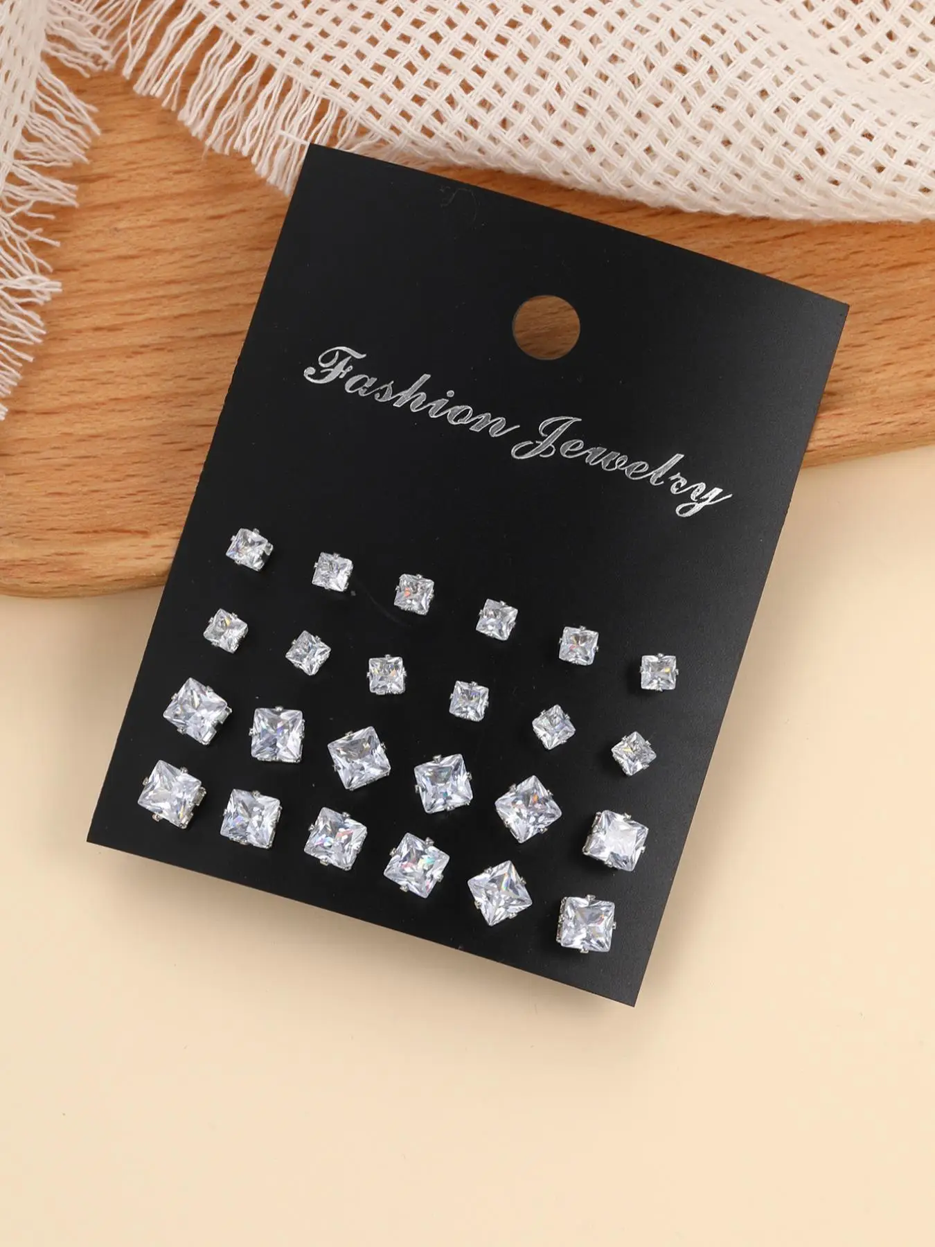 12 Pairs Fashion Elegant Rhinestone Stud Earrings, Minimalist Classic Artificial Zircon Earrings For Women & Men, Fashion Accessories For Party Daily
