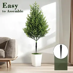 1-Pack Artificial Pine & Cypress Ground Spike Tree - Christmas Decor for Indoor/Outdoor Yard & Home