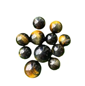 Blue Tiger Eye Small Sphere 25-32mm Calming & Protective Energy Healing Stone for Stress Relief & Clarity Natural Clear Citrine Quartz Wands Tiger's Stone Bead Bracelet