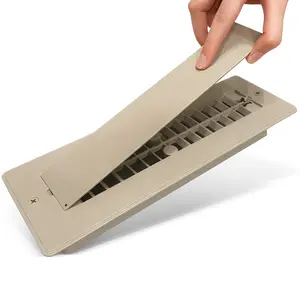 Safoner 2x10 Inch Aluminum RV Floor Register with Removable Cover, Durable Rustproof Camper Vent Replacement, Pet-Safe Design, Easy Clean Trailer Heater Vent with Storage Bag & Reminder Label