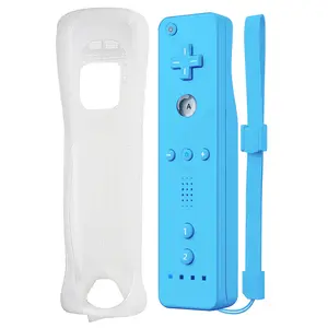 Wii Controller for Nintendo Wii, Wii Remote with Silicone Case and Strap Compatible with Nintendo Wii/Wii U/Wii Mini Blue wii