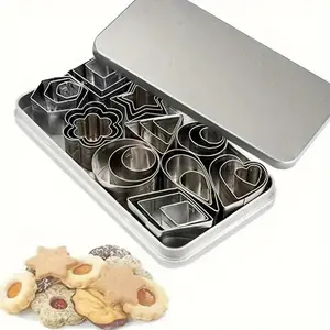 Geometric Cookie Cutter Set, 30pcs/set Durable Stainless Steel Cookie Cutter, Reusable Molds for Fun DIY Kitchen Adventures