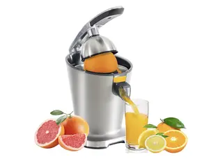 Electric Citrus Juicer 75W, Automatic Orange & Lemon Juicer with One-Touch Press Handle, High Juice Yield Stainless Steel Juice Maker for Kitchen Counter
