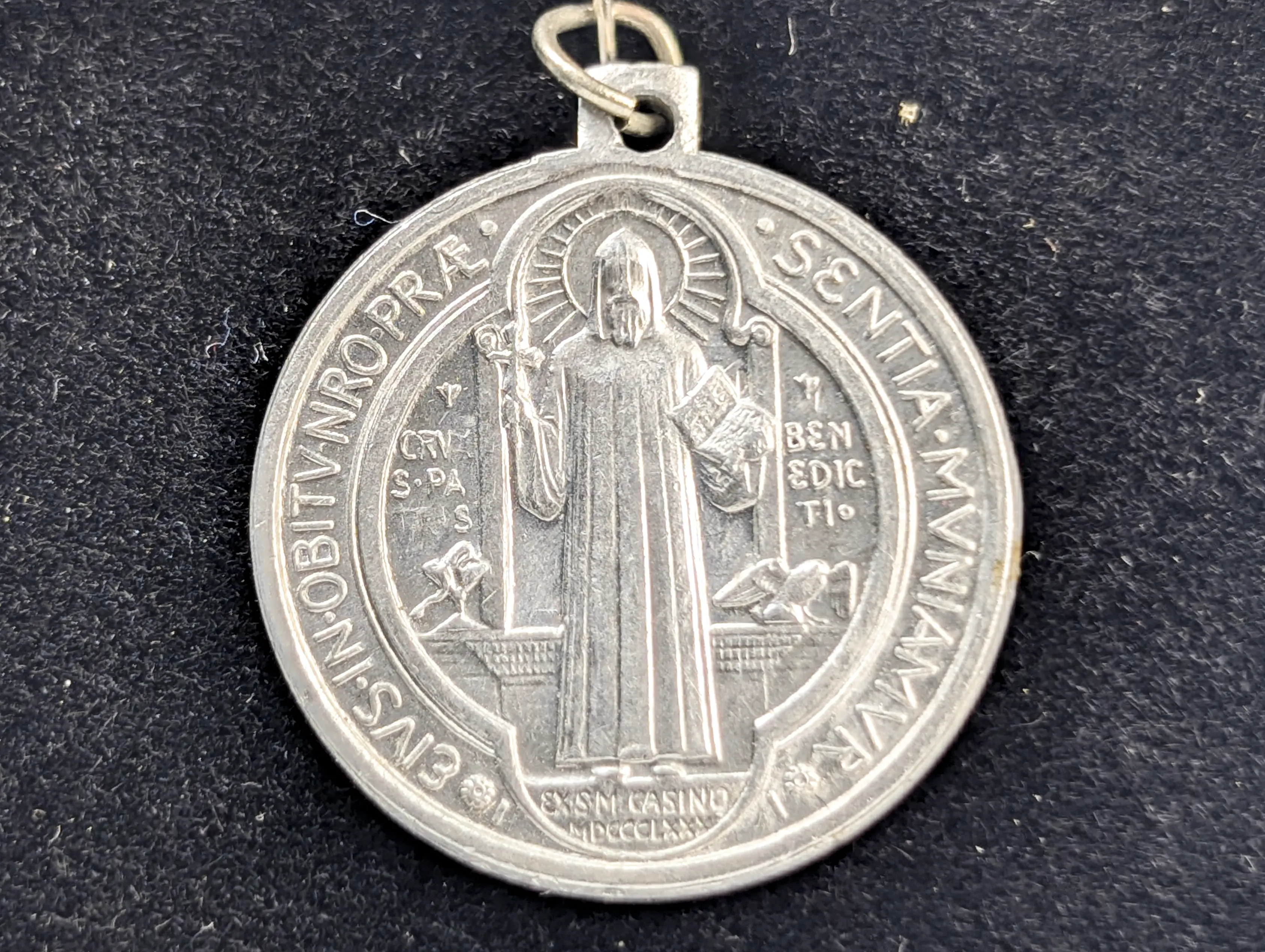 Saint Benedict Silver-Toned Religious Protection Pendant - Spiritual Protection Charm St. Benedict