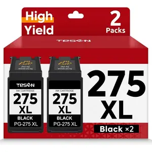 PG-275XL 275XL Black Ink Cartridges Remanufactured  for  275XL 275 PG-275 PG275 XL Black High Yield for PIXMA TR4720 TS3522 TS3500 TR4700 TR4722 TS3720 printer Ink  (2 Black)