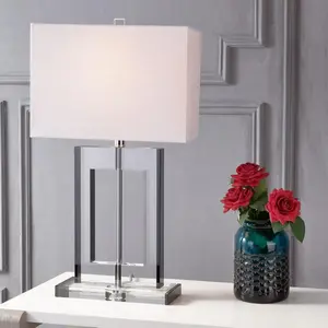 JONATHAN Y Parish Crystal LED Table Lamp , for bedroom, living room, foyer, hallways, dining room, dorms
