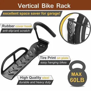 1-6 Pack Bike Rack Wall Mount Hook Bicycle Garage Holder Vertical Hanger Storage
