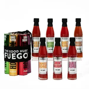 The Good Hurt Fuego Hot Sauce Variety Pack, Includes 7 Bottles in Exotic Flavors Like Habanero, Ghost Pepper, Smoky Bourbon