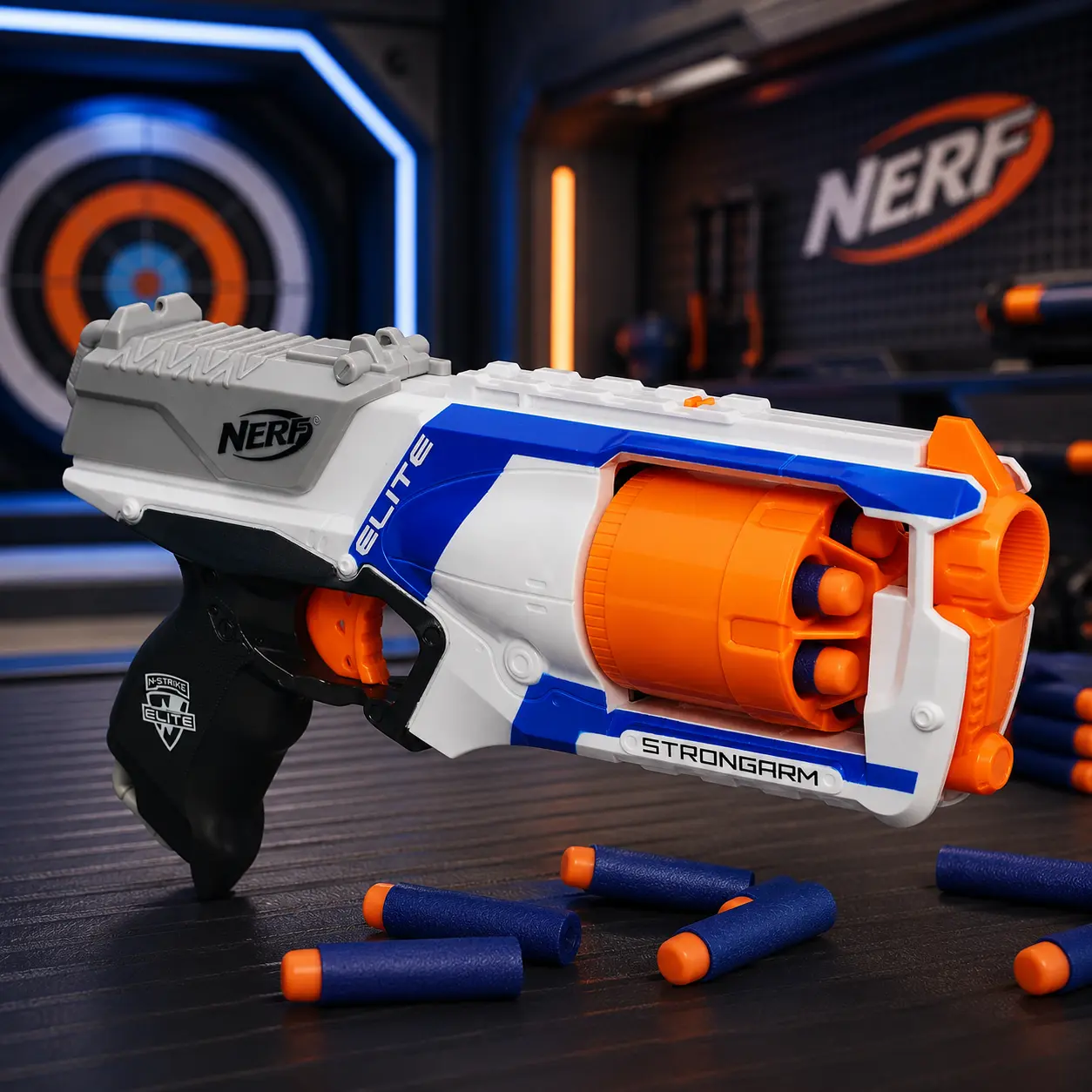 NERF N Strike Elite Strongarm Toy Blaster with Rotating Barrel